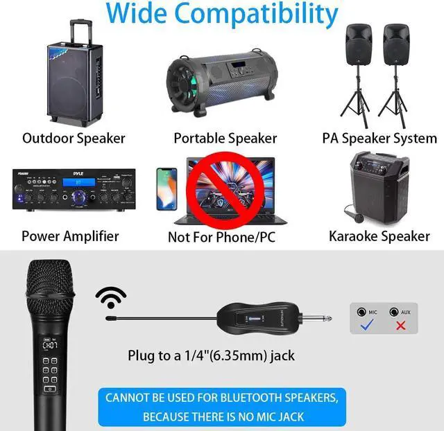 Alt view image 4 of 6 - K28 Rechargeable Wireless Microphone Karaoke Cordless Microphone with Volume & Echo Control and Receiver, UHF Handheld Dynamic Microphone for Singing Karaoke Speech, Black