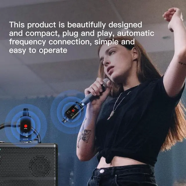 Alt view image 4 of 7 - 2.4GHz UHF Wireless Microphone System XLR Mic Adapter Wireless Transmitter and Receiver for Dynamic Microphone, Audio Mixer, PA System.