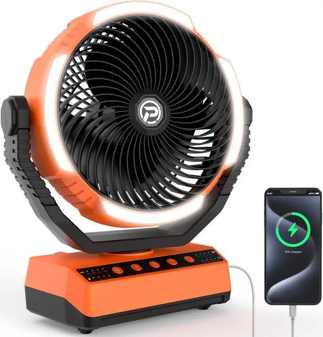 rechargeable camping fan light