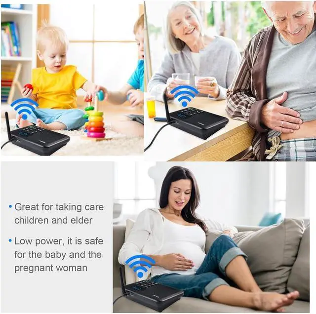 Alt view image 3 of 7 - Intercoms Wireless for Home 1 Mile Range 22 Channel 100 Digital Code Display Screen, Wireless Intercom System for Home House Business Office, Room to Room Intercom Communication(3Stations Black)