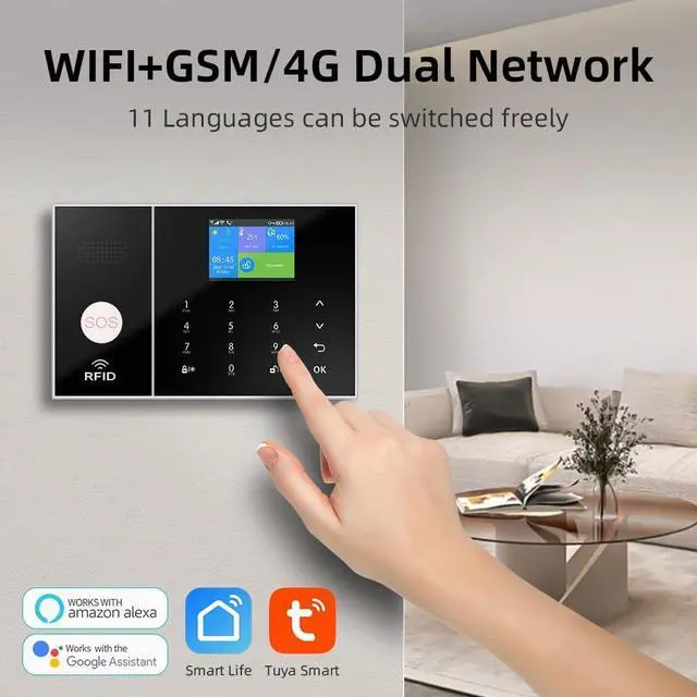 Alt view image 2 of 7 - Wireless Home Alarm System, DIY WiFi Alarm System for Home Security with APP Alert, 16-Piece-Kit (Motion Detector, Door Sensors, Remote Control, Siren), Compatible with Alexa and Google Assistant