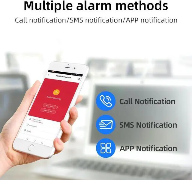 Alt view image 3 of 7 - Wireless Home Alarm System, DIY WiFi Alarm System for Home Security with APP Alert, 16-Piece-Kit (Motion Detector, Door Sensors, Remote Control, Siren), Compatible with Alexa and Google Assistant