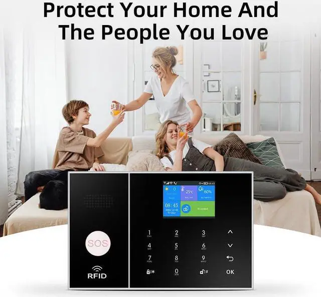 Alt view image 7 of 7 - Wireless Home Alarm System, DIY WiFi Alarm System for Home Security with APP Alert, 16-Piece-Kit (Motion Detector, Door Sensors, Remote Control, Siren), Compatible with Alexa and Google Assistant
