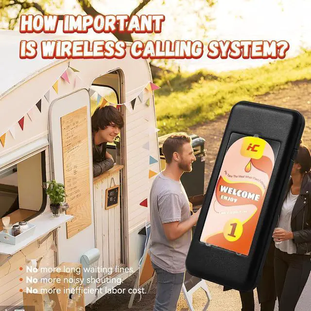 Alt view image 7 of 7 - Restaurant Pager System Wireless Calling System Social Distancing Buzzer Max 98 Nursery Pager Set Vibration Waiting Buzzers for Food Truck Church Clinic (20 Pagers (Updated Version 2))