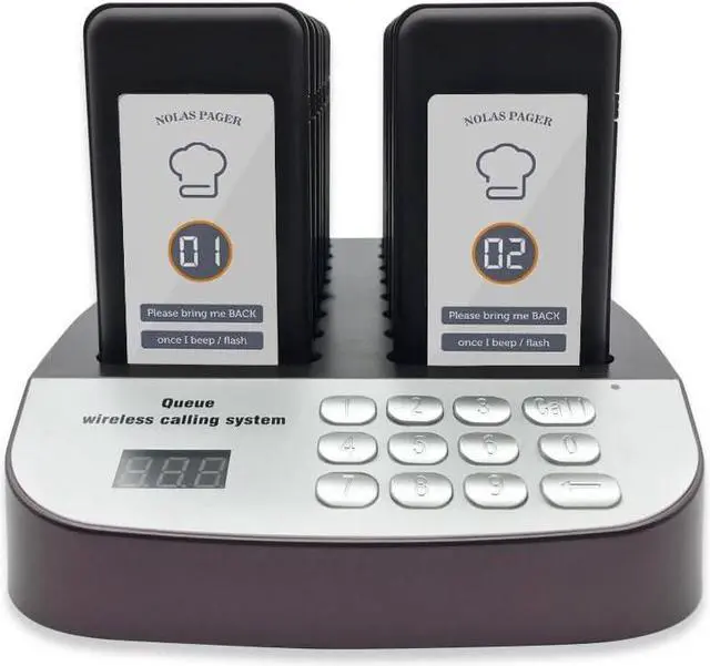 Alt view image 2 of 7 - Social Distancing Pagers for Restaurants Paging System Lineup Waiting Queue Signal Calling Long Range Customer Service for Cuisine Church Clinic Restaurant Pager