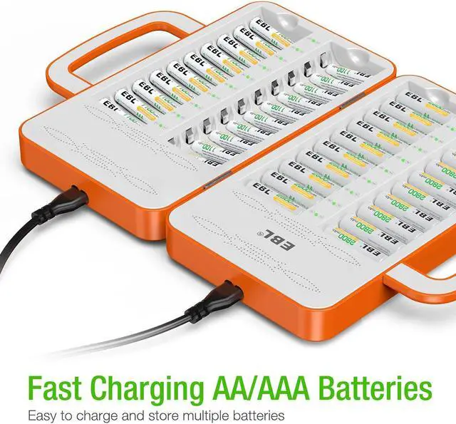 Alt view image 5 of 7 - 40Slot Battery Charger for 1/2/3...19/20/21...38/39/40 pcs AA AAA Rechargeable Batteries - Advanced Multiple Battery Charger - Handle Design(Batteries not Included)