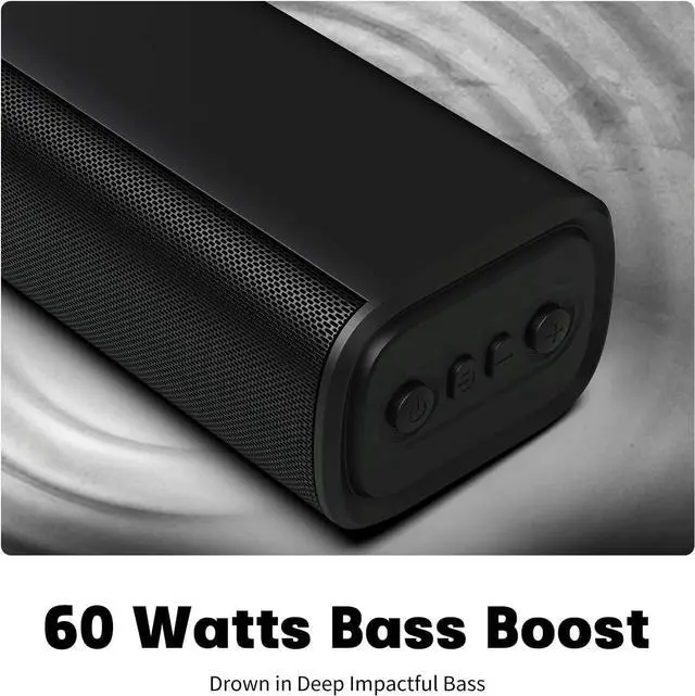 Alt view image 2 of 6 - Sound Bar for Smart TV, 16'/60W Soundbar with Impactful Bass, Dynamic Light and Remote Control, Wall Mountable TV Speakers Bluetooth/Optical/3.5MM AUX Gaming/PC/Projector by DT