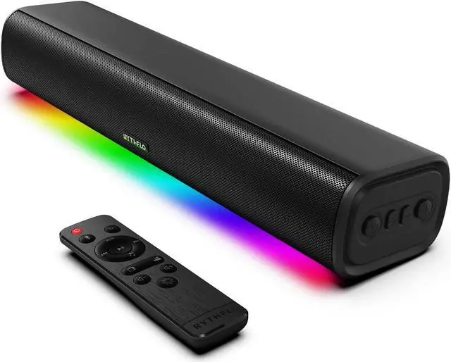 Main image of Sound Bar for Smart TV, 16'/60W Soundbar with Impactful Bass, Dynamic Light and Remote Control, Wall Mountable TV Speakers Bluetooth/Optical/3.5MM AUX Gaming/PC/Projector by DT