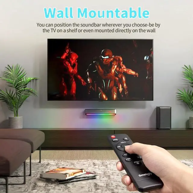 Alt view image 5 of 6 - TV Speakers, Home Theater Speaker Wireless Audio Sound bar TV Speaker + Bass Subwoofer, Bluetooth Enabled/Optical/AUX/COAXIAL Inputs/Remote Control