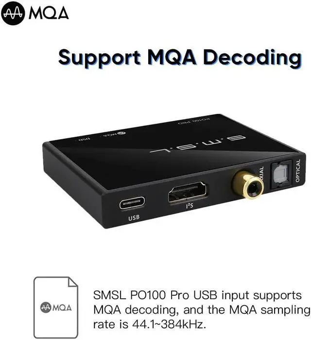 Alt view image 4 of 7 - PO100 PRO MQA DDC XMOS XU316 Digital to Analog Audio Converter Type-C USB Input IIS/Optical/Coaxial Output Mini Portable USB Interface for Phone/PS5/Switch/TV