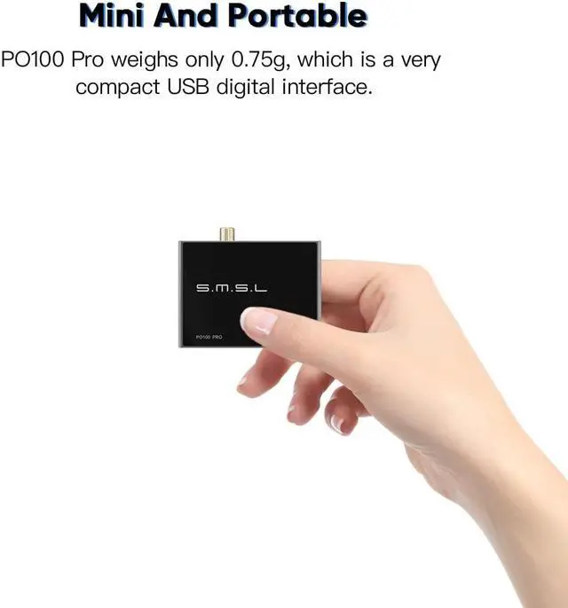 Alt view image 5 of 7 - PO100 PRO MQA DDC XMOS XU316 Digital to Analog Audio Converter Type-C USB Input IIS/Optical/Coaxial Output Mini Portable USB Interface for Phone/PS5/Switch/TV