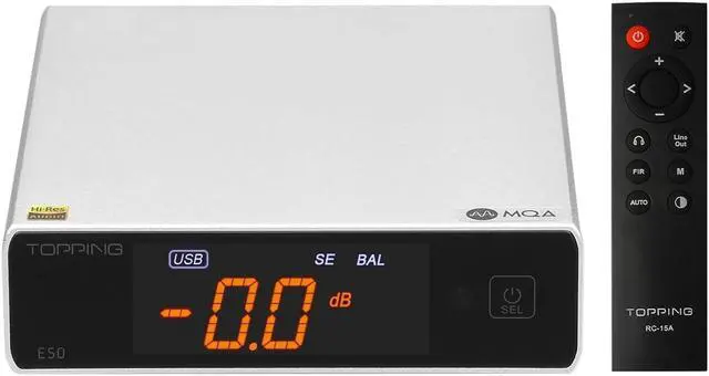 Main image of E50 Mini HiFi DAC ES9068AS DSD512 PCM768kHz USB DAC USB/Coax/Opt Inputs RCA/TRS Outputs Decoder for Home Theater Game Music Black