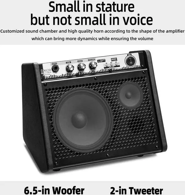 Alt view image 4 of 7 - Coolmusic DM20 20W Bluetooth Personal Monitor Amplifier Electric Drum Amplifier Speaker,Keyboard Speaker with USB Interface(Including E-Drum Noise-Reduction Cable)