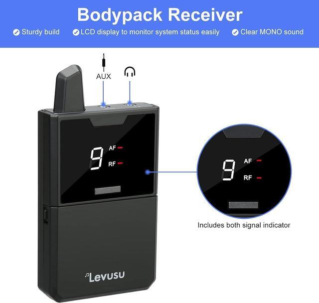 Alt view image 3 of 6 - Wireless in-Ear Monitor System with Earphone,180Ft, Rack Mount, Professional IEM Stereo System Transmitter and Beltpack for Studio, Guitar, Band Rehearsal, Live Performance (1 Bodypack)