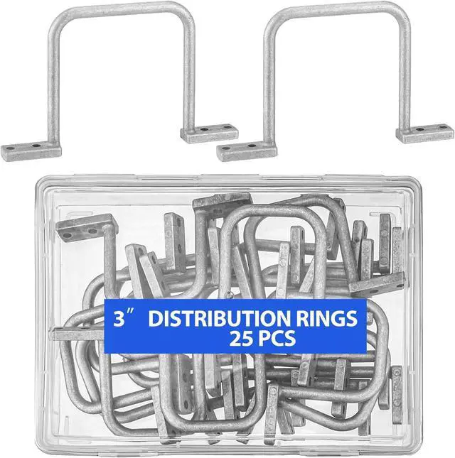Main image of 25 Pcs Distribution Rings Aluminum D Ring for Sorting Out Electric Cables, Cable Management, for Commercial and Residential Use, Silver(3 Inch)