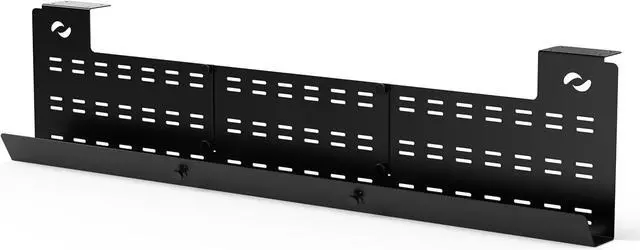 Main image of Under Desk Cable Management Tray and Computer Cord Raceway, Underdesk Cord Organizer, Standing Desk Cable and Wire Management, Heavy Duty, Included Velcro Straps, Medium, Black