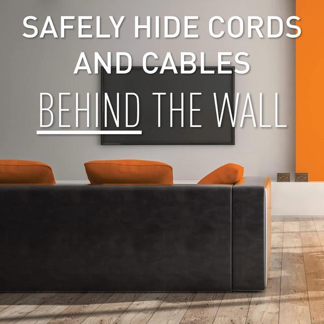 Alt view image 4 of 7 - CMK70 In Wall TV Power Grommet Kit, Cable Management Kit, Mounting Brackets, Fish Tape, and Hole Saw Included, White (1 Pair)
