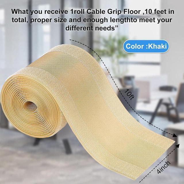 Alt view image 2 of 7 - Cable Grip Floor Cable Cover Cords Cable Protector Cable Management Only for Commercial Office Carpet (Black,196.85 ft)