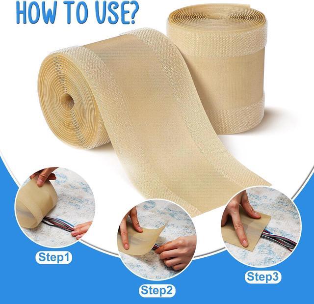 Alt view image 5 of 7 - Cable Grip Floor Cable Cover Cords Cable Protector Cable Management Only for Commercial Office Carpet (Black,196.85 ft)