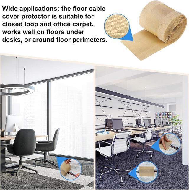 Alt view image 7 of 7 - Cable Grip Floor Cable Cover Cords Cable Protector Cable Management Only for Commercial Office Carpet (Black,196.85 ft)
