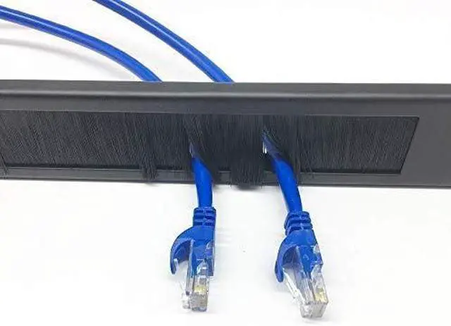 Alt view image 4 of 7 - 10 Pack 1U Horizontal Rack Mount Cable Management Panel with Cable Entry Brush for 19-Inch Rack Or Cabinet Black (1UCMB1U10PC)
