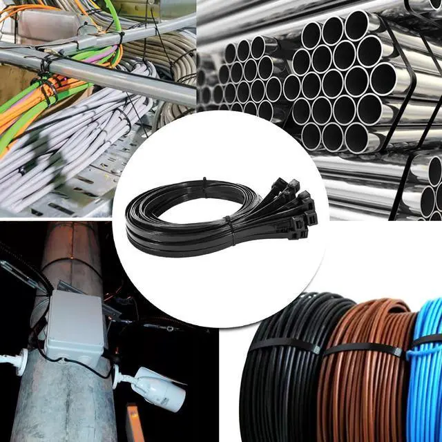 Alt view image 2 of 7 - Long Zip Ties Heavy Duty 250 Pack Cable Ties 200lbs UV Resistant Cable Tie 18 Inch Wraps Black Industrial Zip Ties Thick Nylon Wire Ties Large Plastic Zipties for Cable Management, Outdoor Use