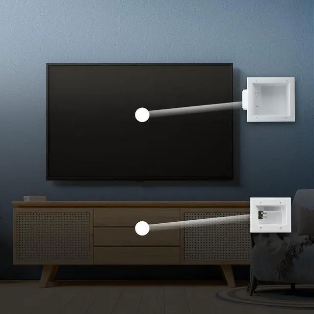 Alt view image 5 of 7 - Electronics In Wall Cable Management Kit Behind Wall TV Wire Kit With Duplex Power Outlet - In Wall Cord Concealer With 3 Interchangeable Cable Inserts - Easy DIY Without Electrician White