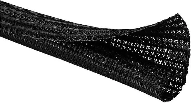 Main image of Kable Kontrol 100 Ft - 0.75" Inch Braided Cable Sleeve - Self Closing Split Wire Wrap Cord Hider Organizer Wire Loom Tubing Cover for Automotive, Industrial Cable Management - Black