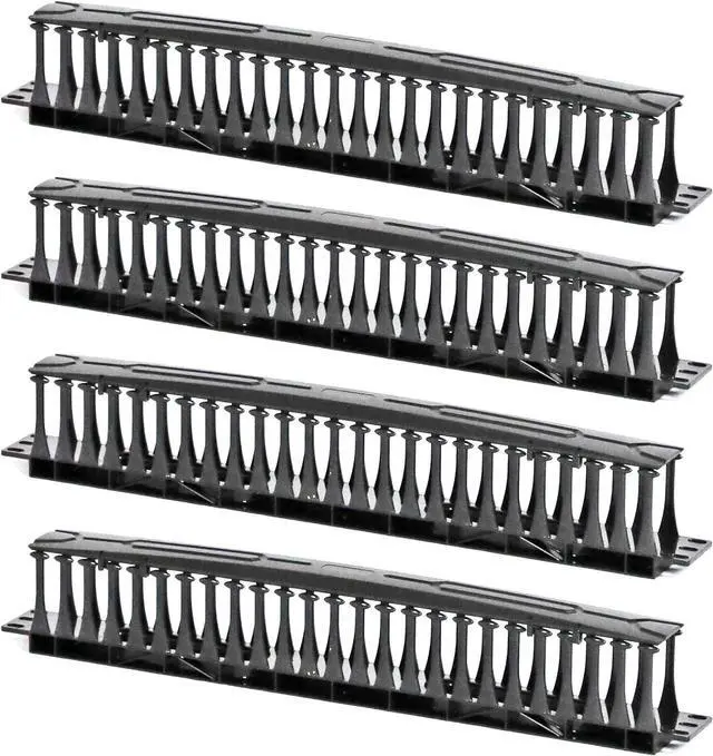 Main image of 1U Brush Type Cable Management Horizontal Cable Manager Rack Mount Server Cabinet Manager 6 Pack