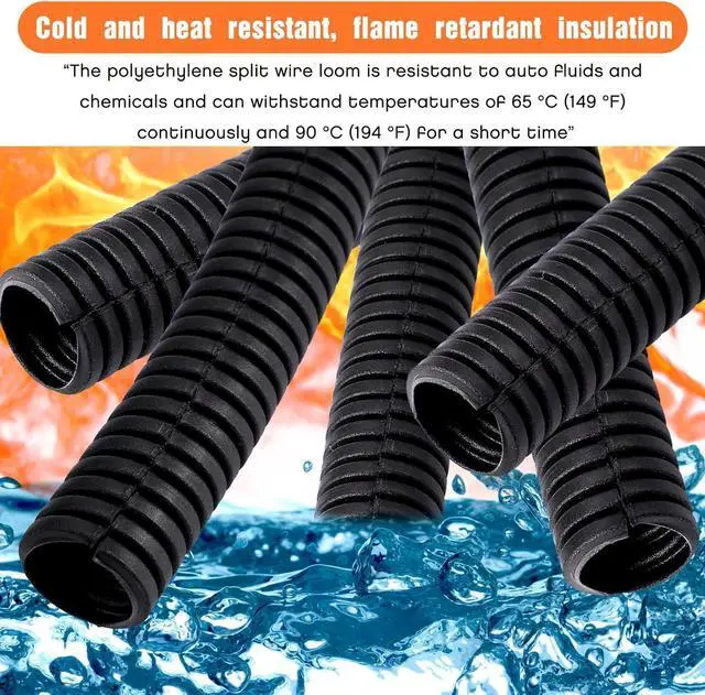 Alt view image 4 of 6 - x 300 Ft Split Wire Loom Tubing Automotive Wire Loom Assortment Split Cable Sleeves Bulk Flexible Electrical Conduit Protective kit