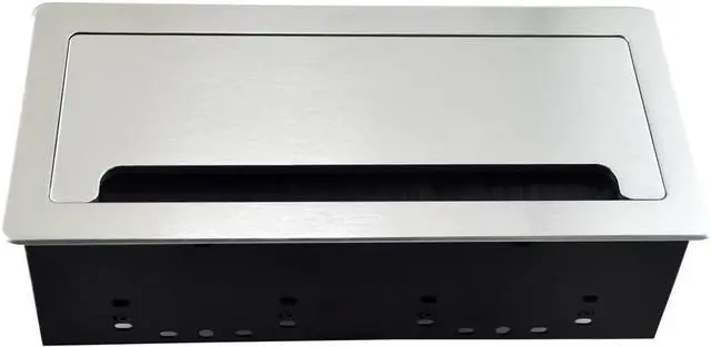 Alt view image 5 of 6 - Connectivity Box with 4 AC Power+2 HDMI+2 Audio +2 LAN+1 USB-A Charger +1 USB-C Charger +1 USB3.0 Data with 5.58ft Power Cord for Conference Room (Silver)