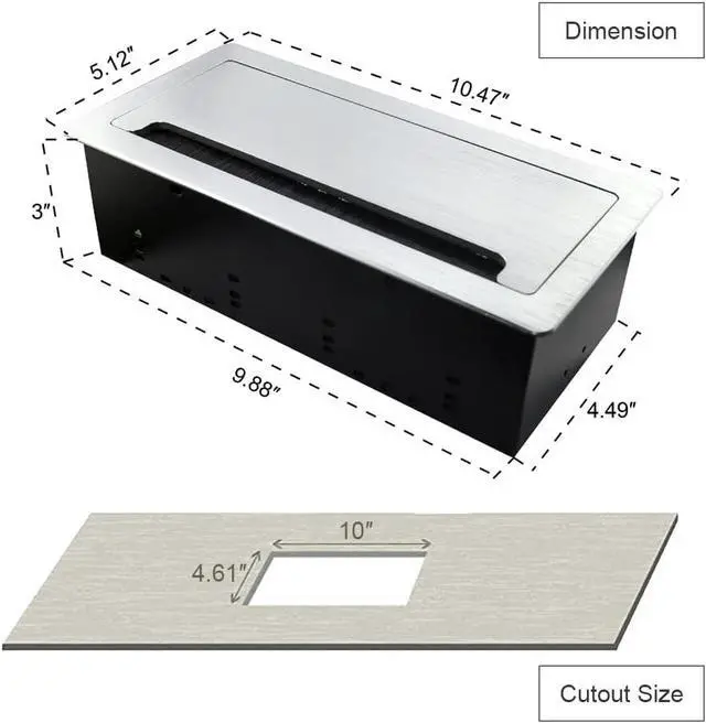 Alt view image 4 of 6 - Connectivity Box with 4 AC Power+2 HDMI+2 Audio +2 LAN+1 USB-A Charger +1 USB-C Charger +1 USB3.0 Data with 5.58ft Power Cord for Conference Room (Silver)