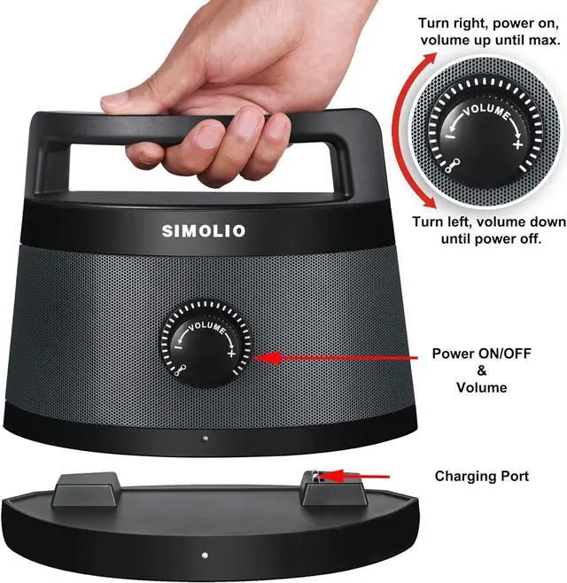 Alt view image 6 of 7 - Wireless Portable TV Speakers with TV Audio Listening Assistance, Voice Highlighting TV Speakers for Hard of Hearing, Seniors and Elderly, 100ft Range, Extra Headset & 2 Adapters -SM-621D