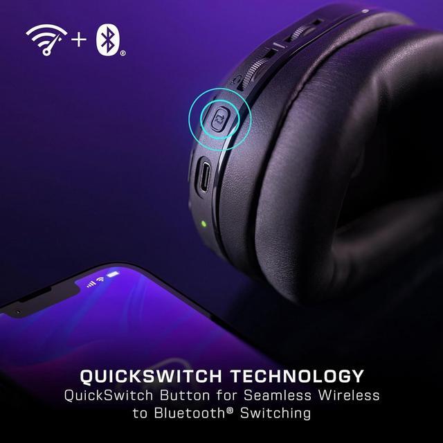Alt view image 4 of 7 - 600 Wireless Multiplatform Amplified Gaming Headset for PC, PS5, PS4, Nintendo Switch, Mobile  Bluetooth, 80-Hr Battery, Noise-Cancelling Flip-to-Mute Mic, Waves 3D Audio  Black