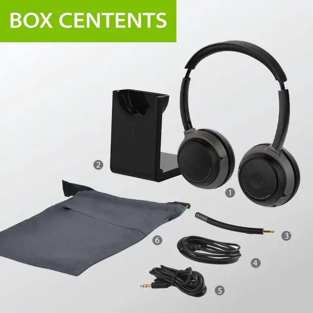 Alt view image 6 of 7 - Alto Clair aptX HD Bluetooth Headset with Microphone, Mute Function, Clear Talking, Hi-Fi Music, Low Latency, Wireless Headphones with Charging Base for Computer, PC, Laptop, Skype, TV