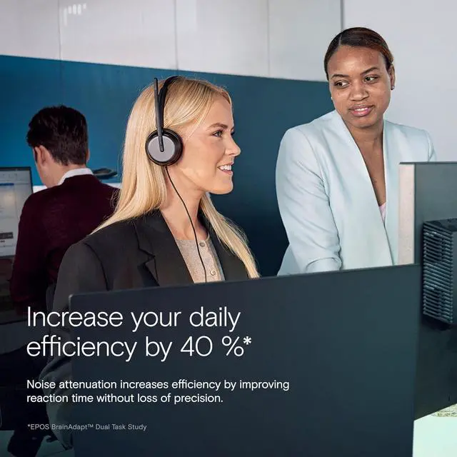 Alt view image 6 of 7 - Impact 860 Dual-Sided Wired Headset with USB-C/USB-A, Noise-Canceling Mic, Super Wideband Audio, Comfortable Fit, Ideal for Business Calls, Office Use, and Multi-Device Compatibility.