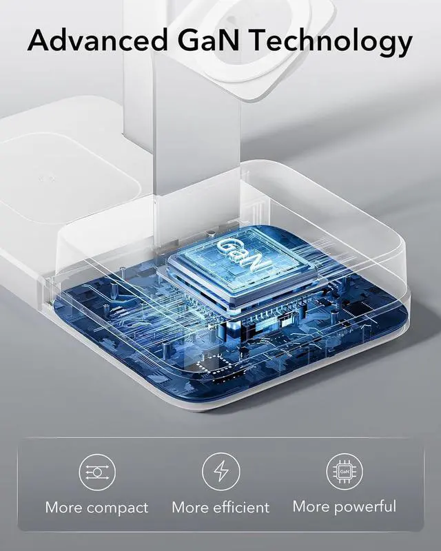 Alt view image 5 of 7 - 65W 4-in-1 GaN Wireless Charging Station(5-in-1 Stand) Designed for MagSafe Charger Stand Magnetic Wireless Charger for iPhone 16/15/14/13 /3/2 and USB A/C Devices White