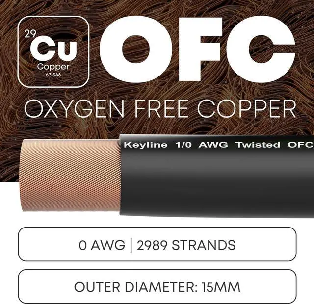Alt view image 2 of 7 - 1/0 AWG Gauge Wire (25ft) Red | Oxygen Free Copper (OFC), Automotive Wire, Power/Ground, Battery Cable, True Spec Welding & Automotive, Car Audio Speaker, RV Trailer, Amp Wiring by Keyline Chargers