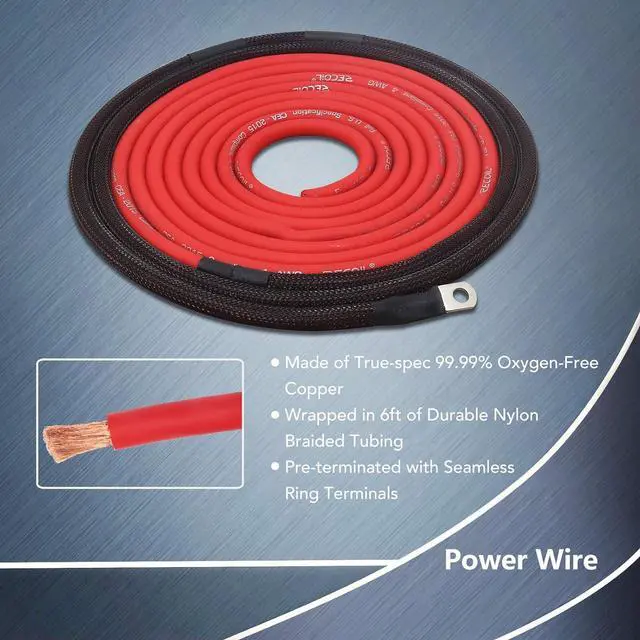 Alt view image 5 of 7 - PCK4 True 4 Gauge 99.99% Oxygen Free Copper Complete Amplifier Wiring Kits