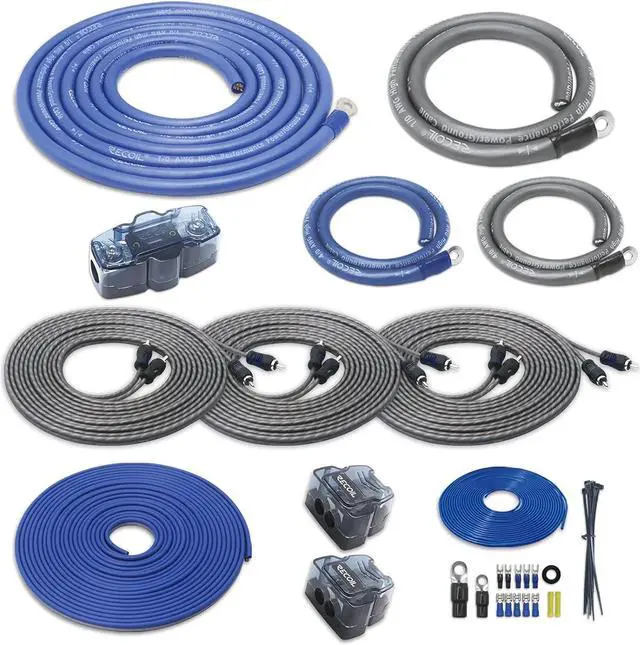 Main image of RCK0D True 1/0 Gauge Car Audio Dual Amplifiers CCA Wiring Installation Kits with OFC RCA Cable