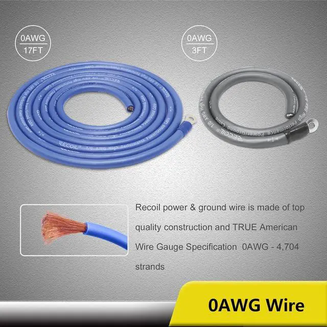 Alt view image 4 of 7 - RCK0D True 1/0 Gauge Car Audio Dual Amplifiers CCA Wiring Installation Kits with OFC RCA Cable