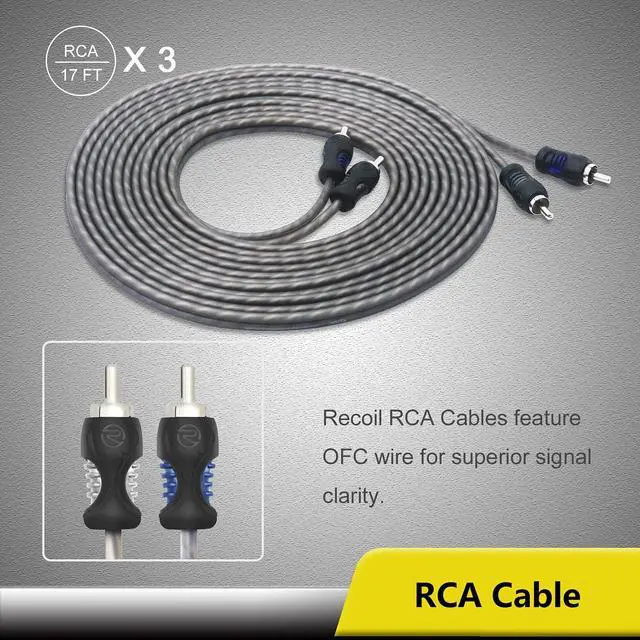 Alt view image 6 of 7 - RCK0D True 1/0 Gauge Car Audio Dual Amplifiers CCA Wiring Installation Kits with OFC RCA Cable