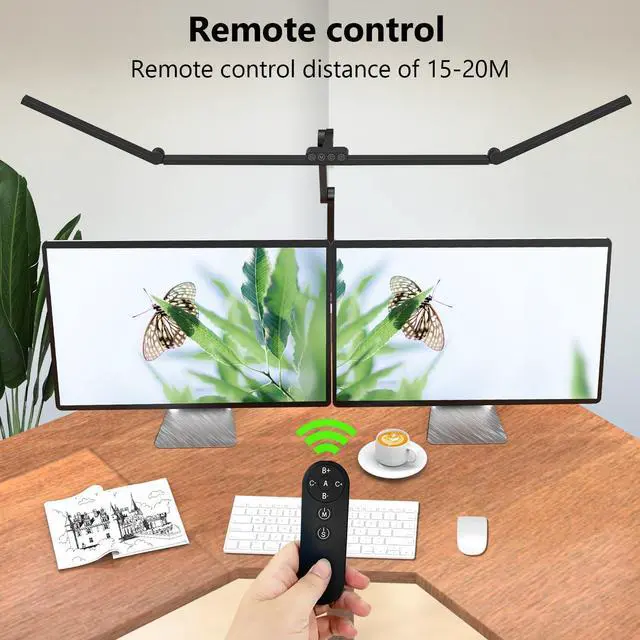Alt view image 6 of 6 - 3000 Lumen Ultra Bright Architect Desk Lamp with Clamp, 36W Tall Overhead Led Desk Light for Home Office, 47Inch Long Dimmable Computer Monitor Light Bar with Remote for Table Desktop Drafting