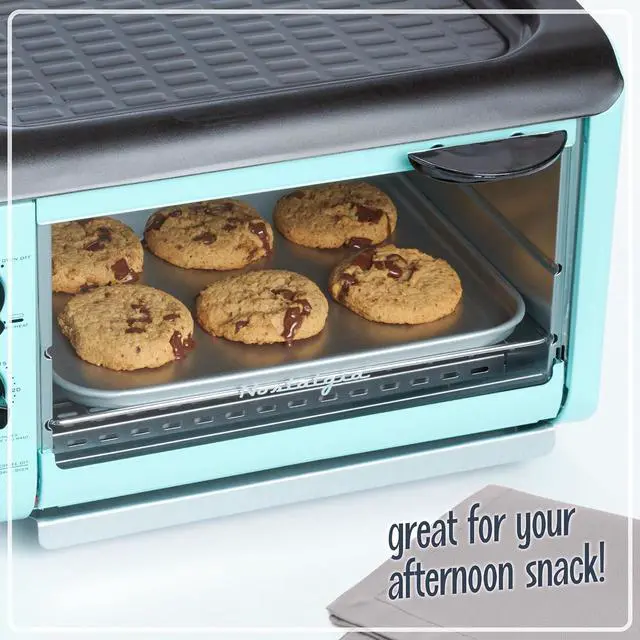 Alt view image 6 of 7 - 3-in-1 Breakfast Station - Includes Coffee Maker, Non-Stick Griddle, and 4-Slice Toaster Oven - Versatile Breakfast Maker with Timer - Aqua