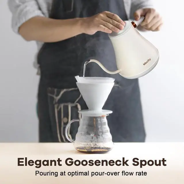 Alt view image 5 of 7 - Electric Gooseneck Kettle With Keep Warm Function &LCD Display Automatic Shut Off Coffee Kettle Temperature Control Pour Over Kettle 1200 Watt, 0.8L, 120V, Off White