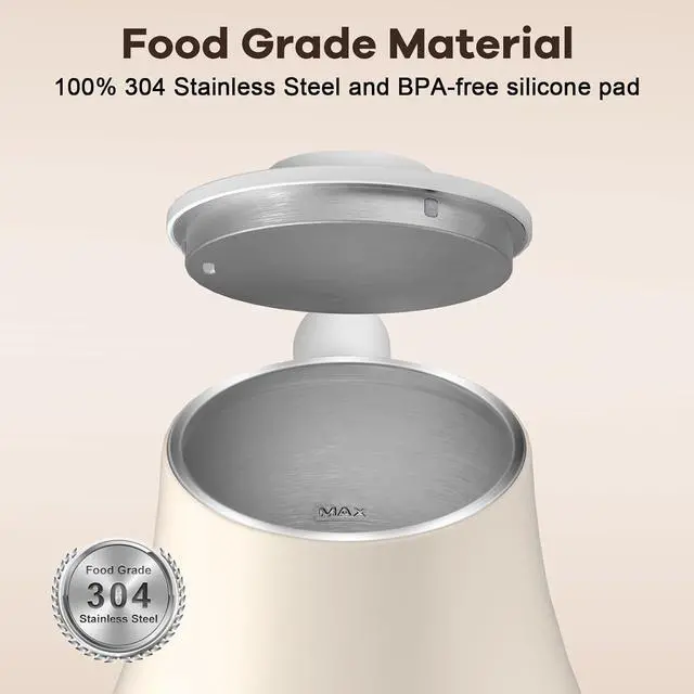 Alt view image 7 of 7 - Electric Gooseneck Kettle With Keep Warm Function &LCD Display Automatic Shut Off Coffee Kettle Temperature Control Pour Over Kettle 1200 Watt, 0.8L, 120V, Off White