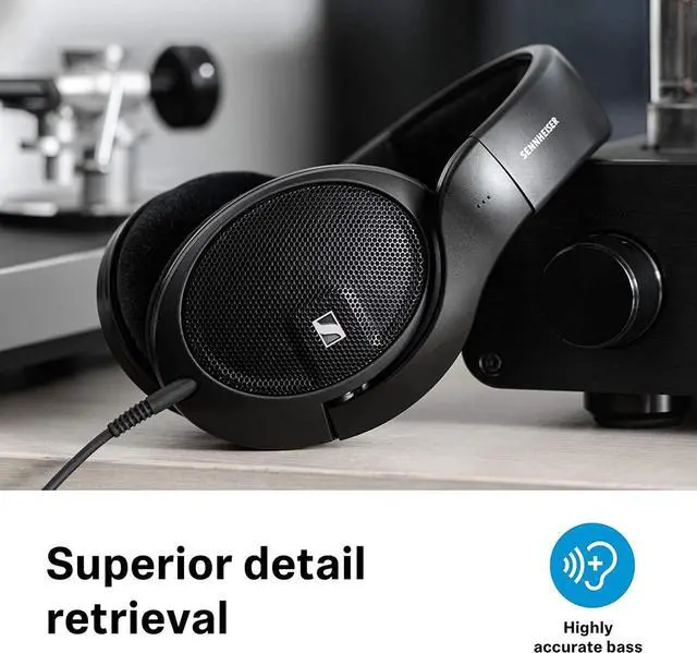 Alt view image 5 of 7 - HD 560 S Over-The-Ear Audiophile Headphones - Neutral Frequency Response, E.A.R. Technology for Wide Sound Field, Open-Back Earcups, Detachable Cable, (Black) (HD 560S)