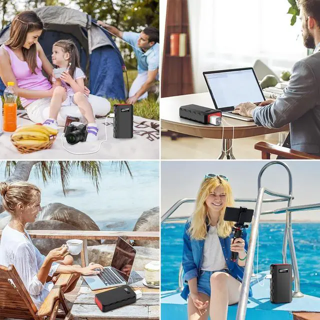 Alt view image 6 of 7 - 88Wh Portable Power Station 24000mAh Camping Solar Generator(Solar Panel Not Included) Lithium Battery Power 110V/65W AC, DC, USB QC3.0 for Home Camping Emergency Backup Black