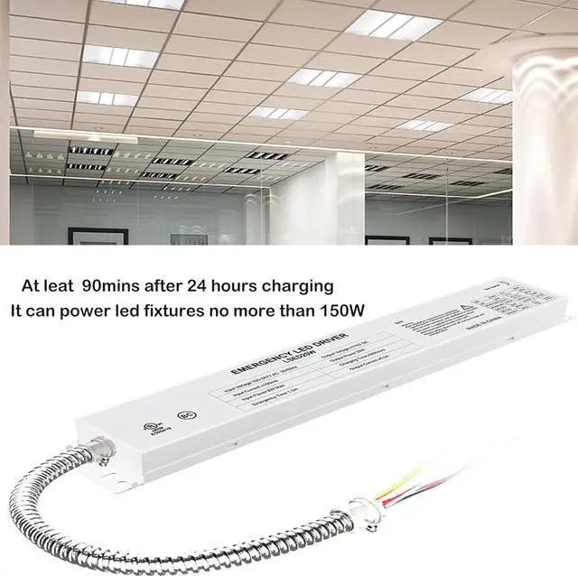 Alt view image 5 of 7 - LED Emergency Backup Driver 20W, 120V-347VAC, Rechargeable UL Approved Backup Battery, Over 90mins Emergency Time, for LED troffer, Panel and Tubes White