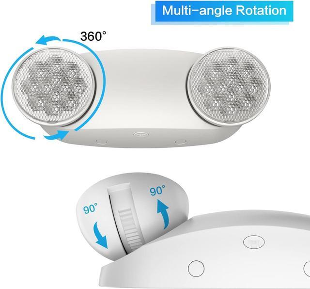 Alt view image 7 of 7 - 6 Pack Emergency Light, Emergency Lights for Business, LED Emergency Lights with Battery Backup, 2 Bug Eye Heads Adjustable Commercial Emergency Lighting Fixtures, UL 924 Certified